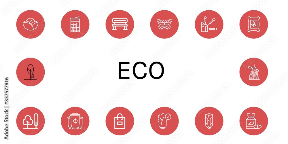 Sticker set of eco icons