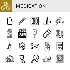 medication icon set