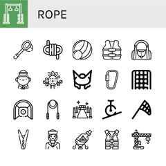 Set of rope icons