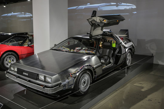 Las-Vegas, USA, September 2016 DMC DeLorean Back to the future movie car on auto exebition