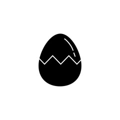 Egg easter black icon over white