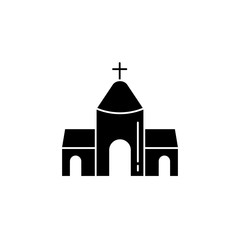 church building easter black icon