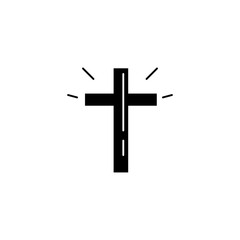 cross easter black icon over white