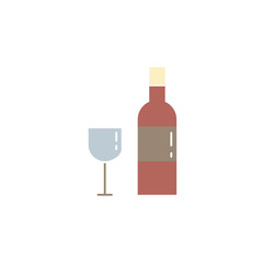 wine and wineglass flat easter religion icon