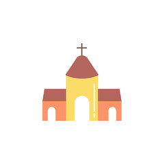 church building flat easter religion icon