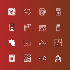 Editable 16 puzzle icons for web and mobile