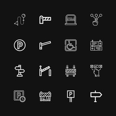 Editable 16 roadsign icons for web and mobile