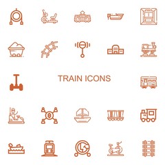 Editable 22 train icons for web and mobile