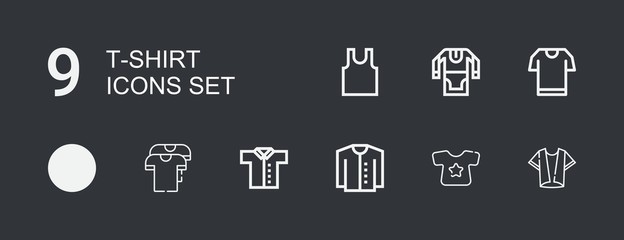 Editable 9 t-shirt icons for web and mobile