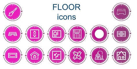 Editable 14 floor icons for web and mobile