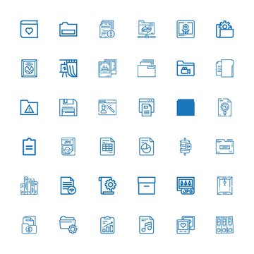 Editable 36 folder icons for web and mobile
