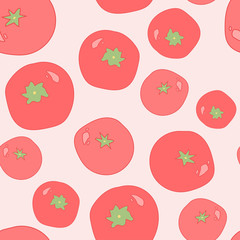 vegetable seamless pattern with red tomatoes on a light background. Modern abstract design for paper, cover, fabric, interior decor