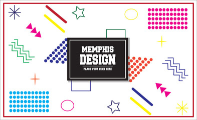 Naklejka premium Memphis Pattern Background