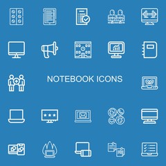 Editable 22 notebook icons for web and mobile