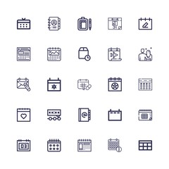 Editable 25 month icons for web and mobile