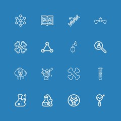 Editable 16 biology icons for web and mobile