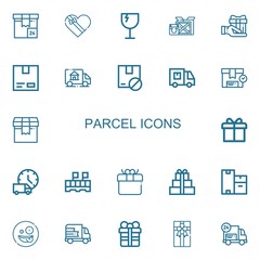 Editable 22 parcel icons for web and mobile