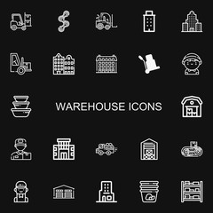 Editable 22 warehouse icons for web and mobile