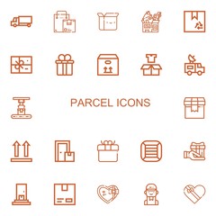 Editable 22 parcel icons for web and mobile