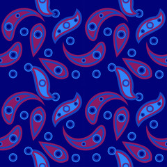 Abstract seamless colorful pattern exotic shapes backgrounds