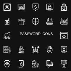 Editable 22 password icons for web and mobile