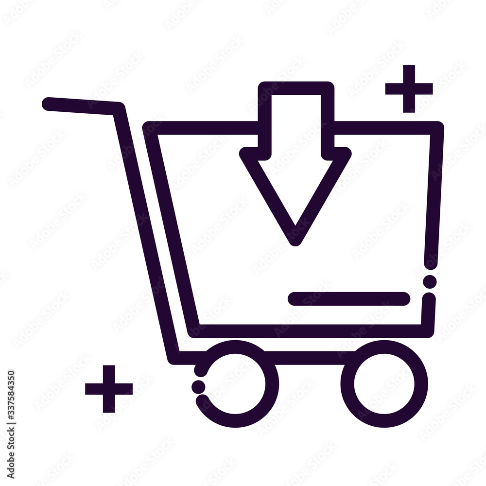 Canvas Prints shopping cart with arrow line style icon