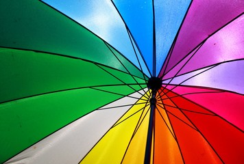 rainbow-coloured umbrella