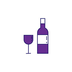 Wine and wineglass outline easter icon