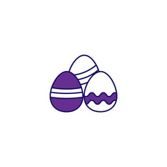Eggs with pattern outline easter icon