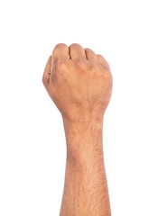 Male fist isolated on white background