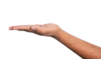 Open men hand on a white background