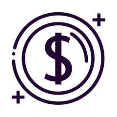 dollar circular notice line style icon