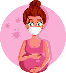 Pregnant Woman Wearing Mask Virus Protection