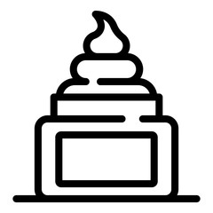 Jar of face cream icon. Outline jar of face cream vector icon for web design isolated on white background