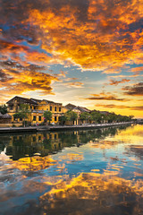 Hoi An, Vietnam : Panorama Aerial view of Hoi An ancient town, UNESCO world heritage, at Quang Nam province. Vietnam. Hoi An is one of the most popular destinations in Vietnam
