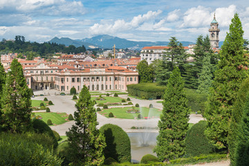 Typical and famous symmetrical Italian garden (giardino all'italiana) or formal garden (giardino...