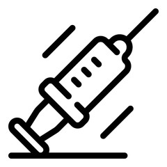 Syringe icon. Outline syringe vector icon for web design isolated on white background