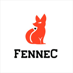 Fennec fox large pointed ears vector. animal logo and icon template inspiration 