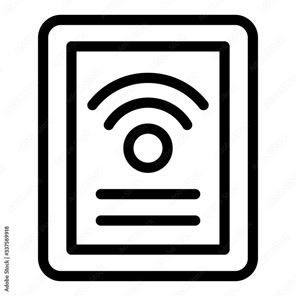 Poster wireless network icon. outline wireless network vector icon for web design isolated on white backgro