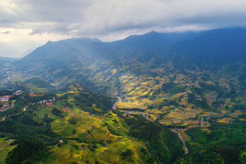 Sapa, landscape terraced rice field near Mu Cang Chai, north Vietnam