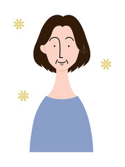 若々しい見た目の年配女性／上半身