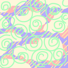 bright abstract fantasy background, flat vector illustration