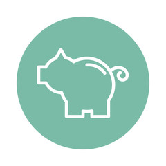 piggy bank block and flat style icon