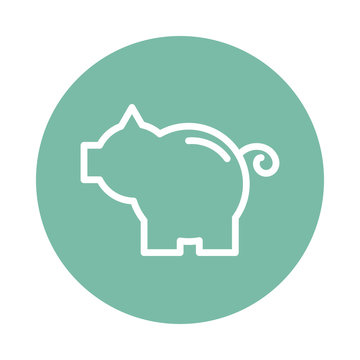 Piggy Bank Block And Flat Style Icon