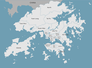 Vector map Hong Kong region China template