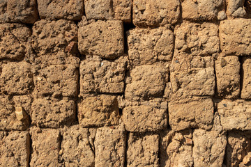Square wall composed of clod..