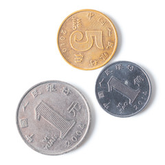 Coins isolated on a white background.
