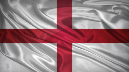 Obraz premium Flag of England 3D Illustration. England Flag for Independence Day, celebration, election. The symbol of the state on wavy silk fabric.