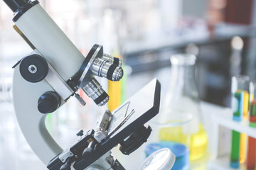 Close up electron microscope in chemical lap