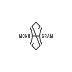 Geometric monogram SH